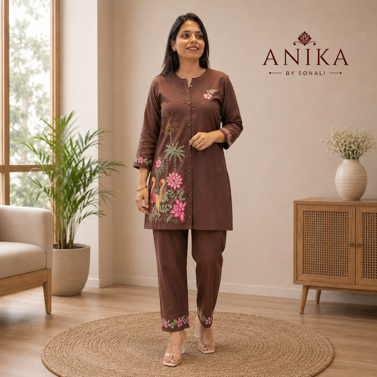 Pure Cotton Embroidered Coord Set