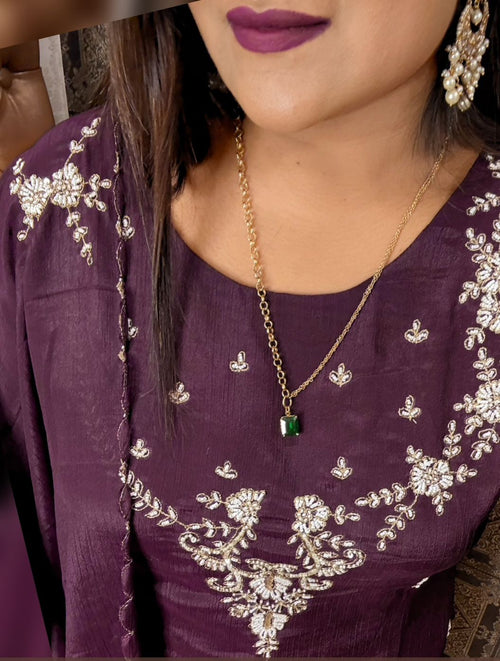 Chinnon Kurta Set with Moti work