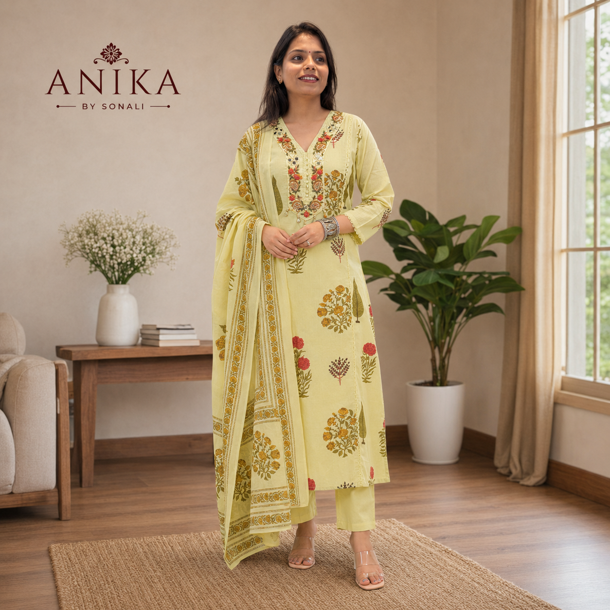 Mal Cotton Handblock Kurta Set