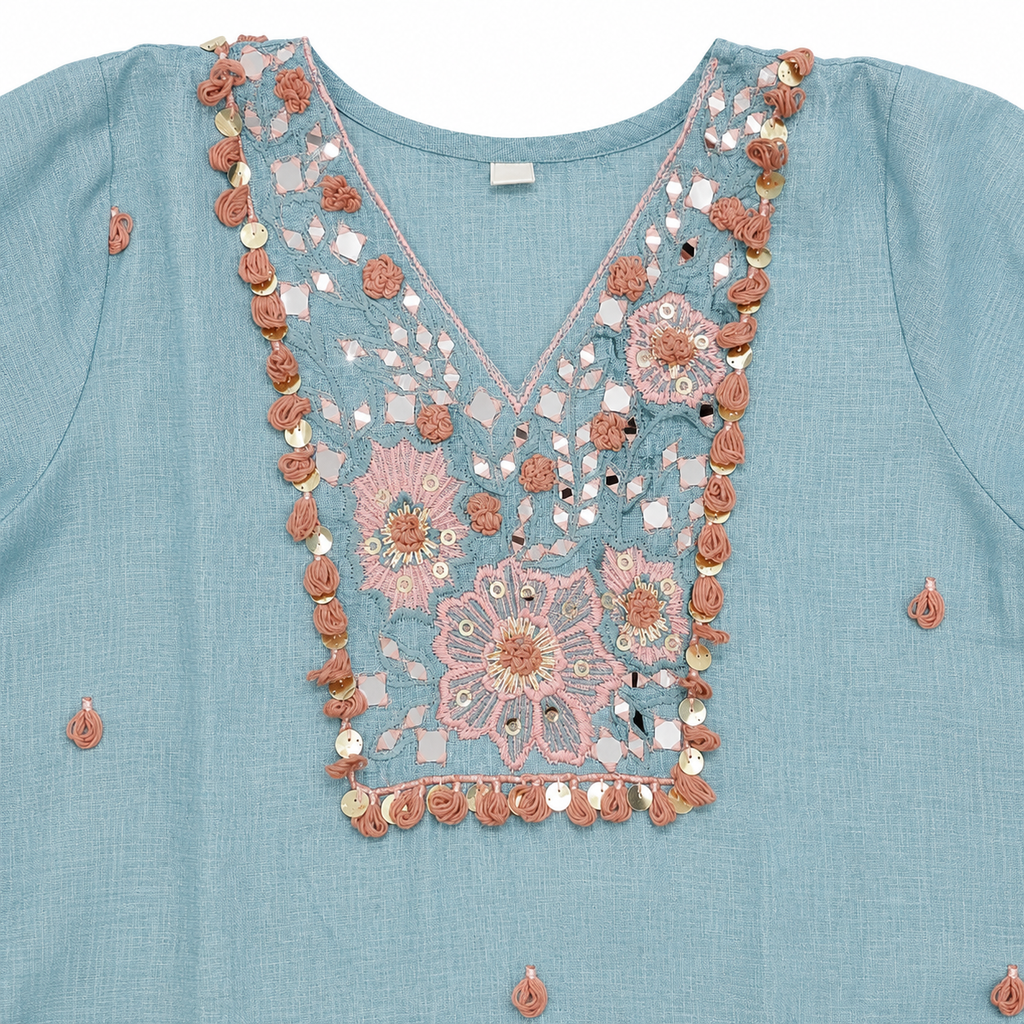 Pure Cotton Coord Set with Beautiful Handwork