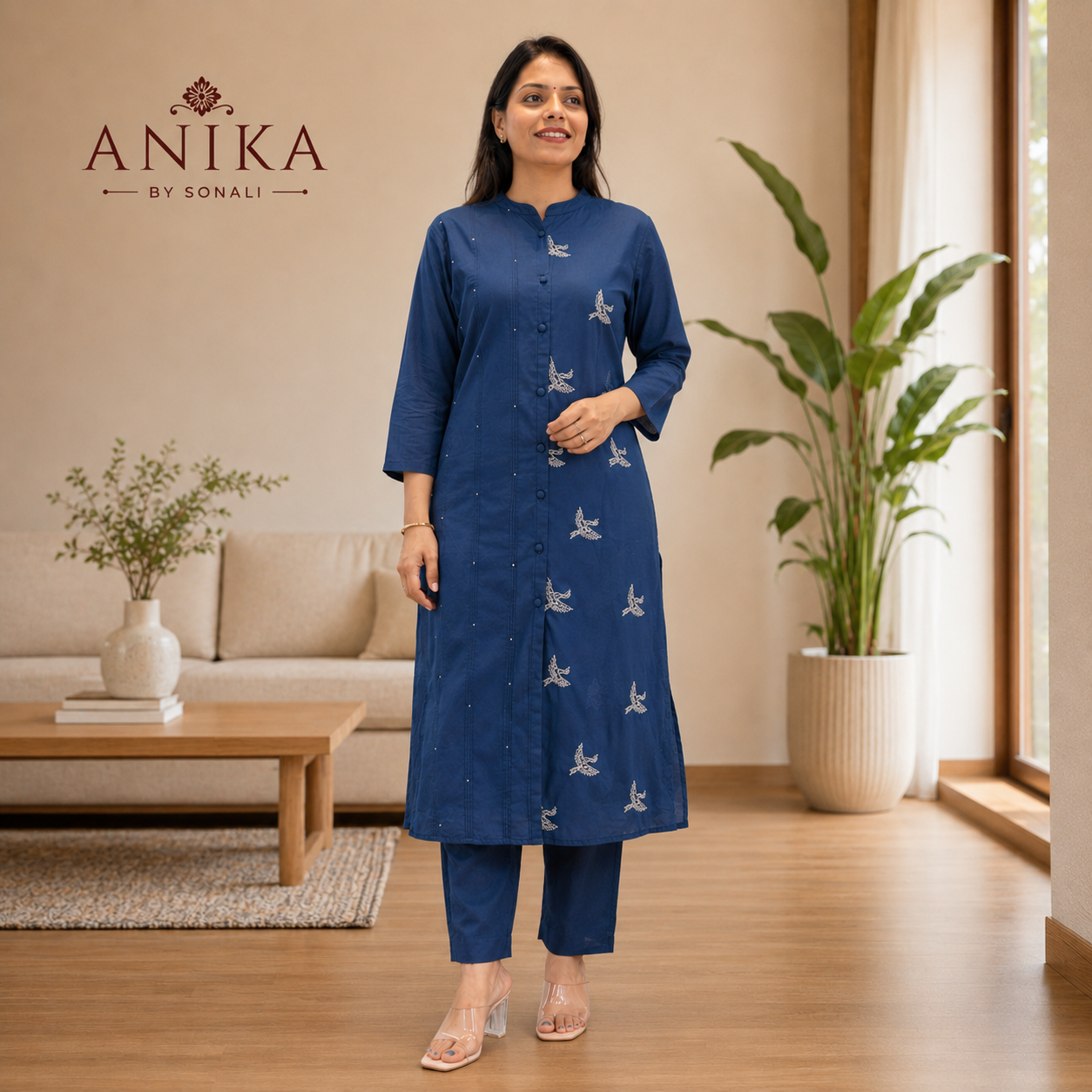 Premium Cotton Thread work Kurta Set