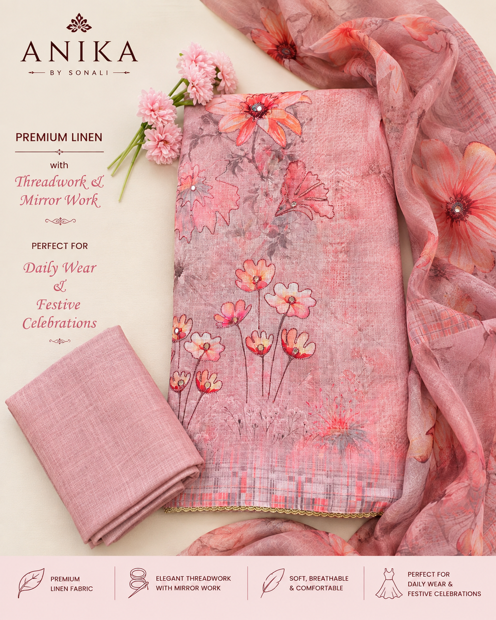 Pure Linen Kurta Set