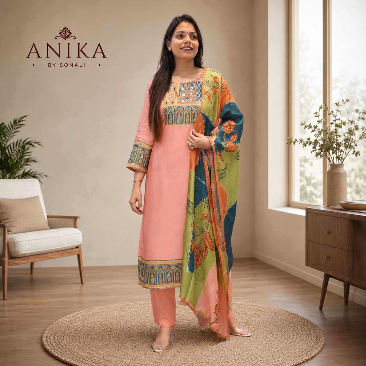Premium Silk Kurta Set with jacquard woven detailing