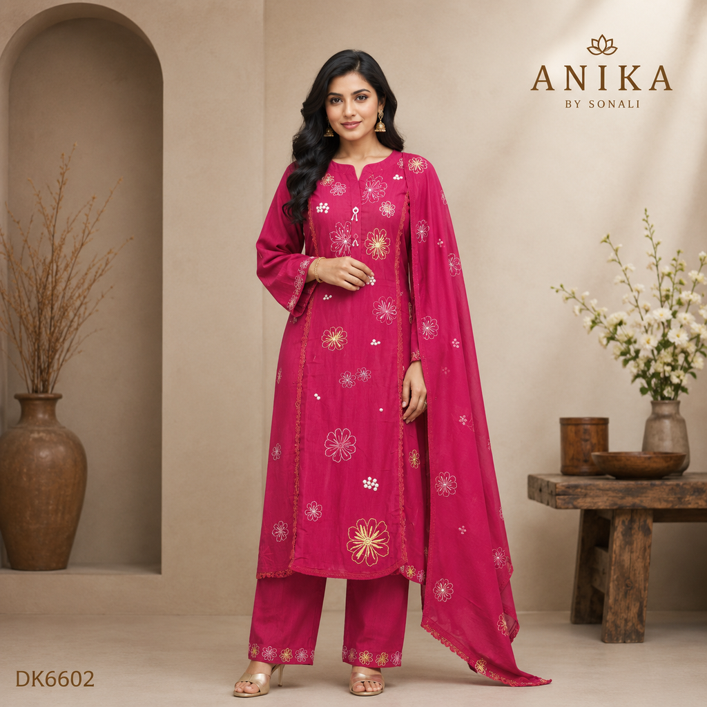 Mal Cotton Thread Work Kurta set