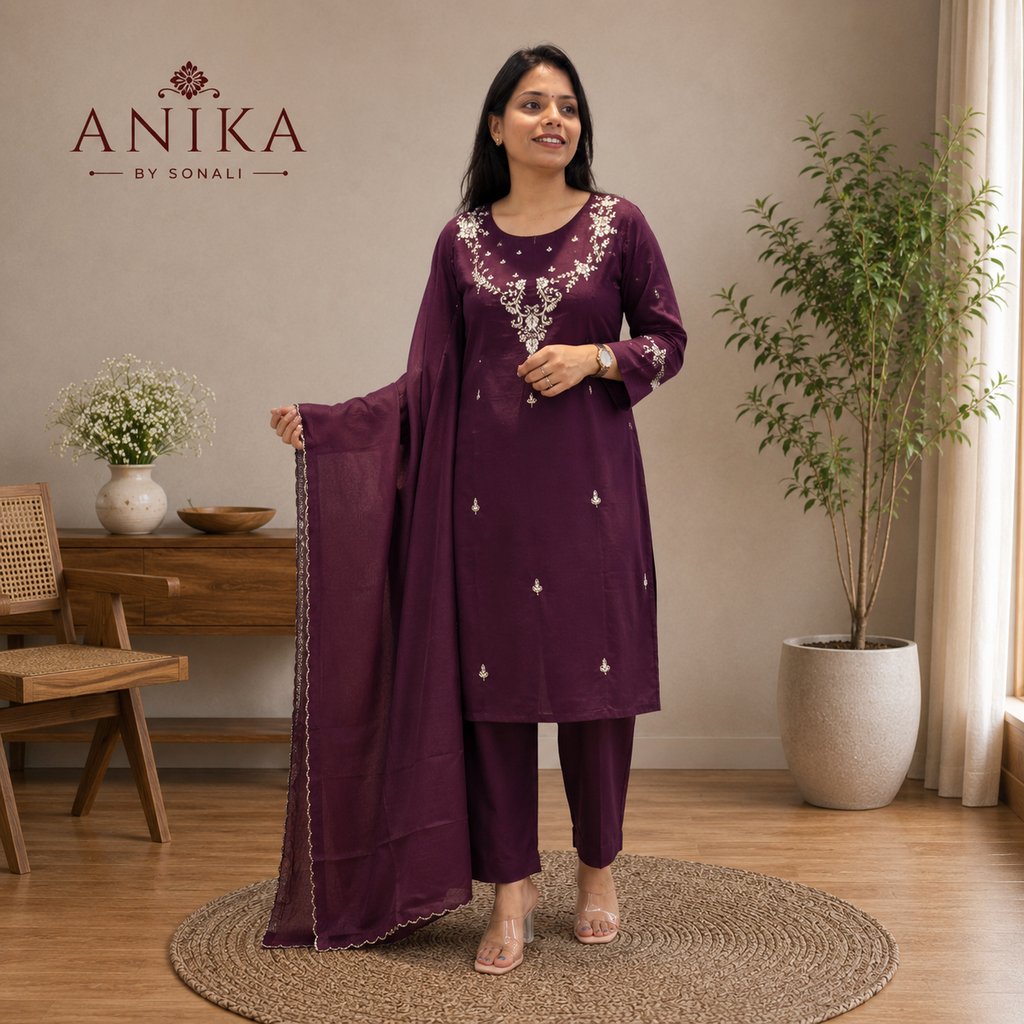 Chinnon Kurta Set with Moti work