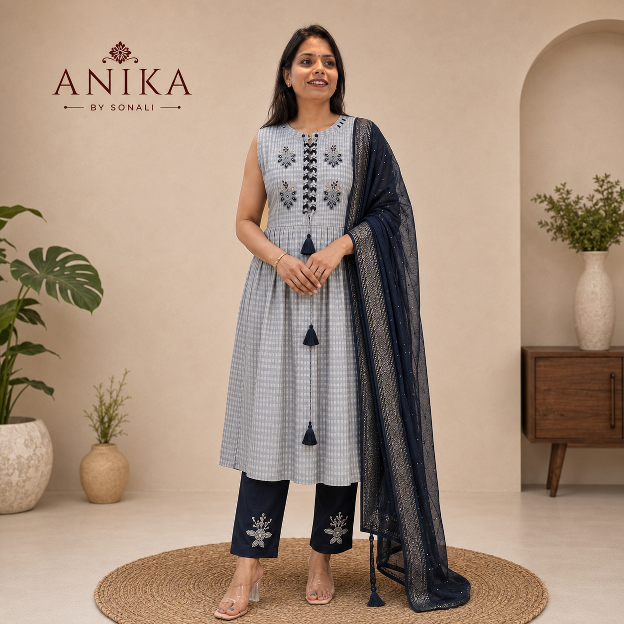 Premium Crepe Frock Style Kurta Set