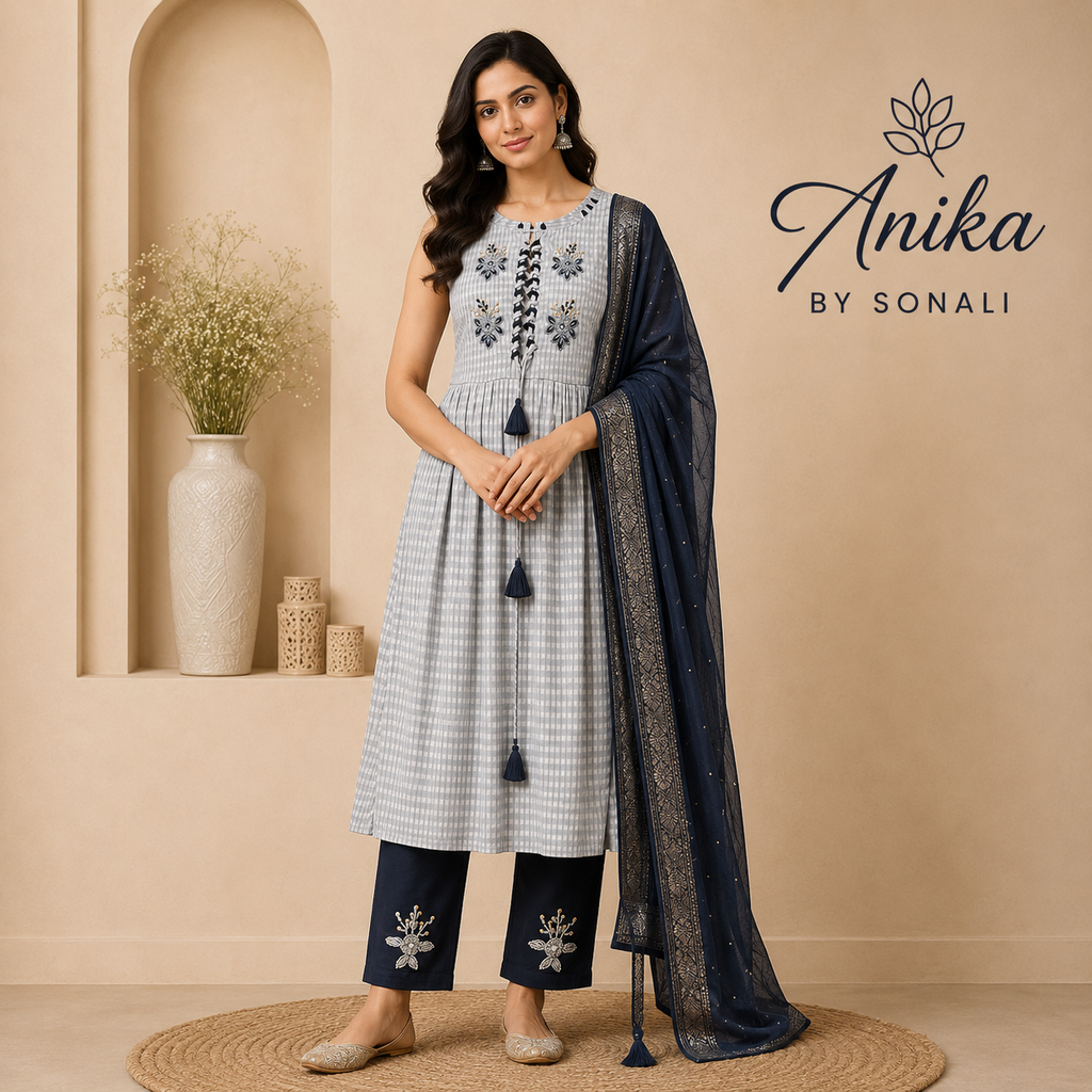 Premium Crepe Frock Style Kurta Set