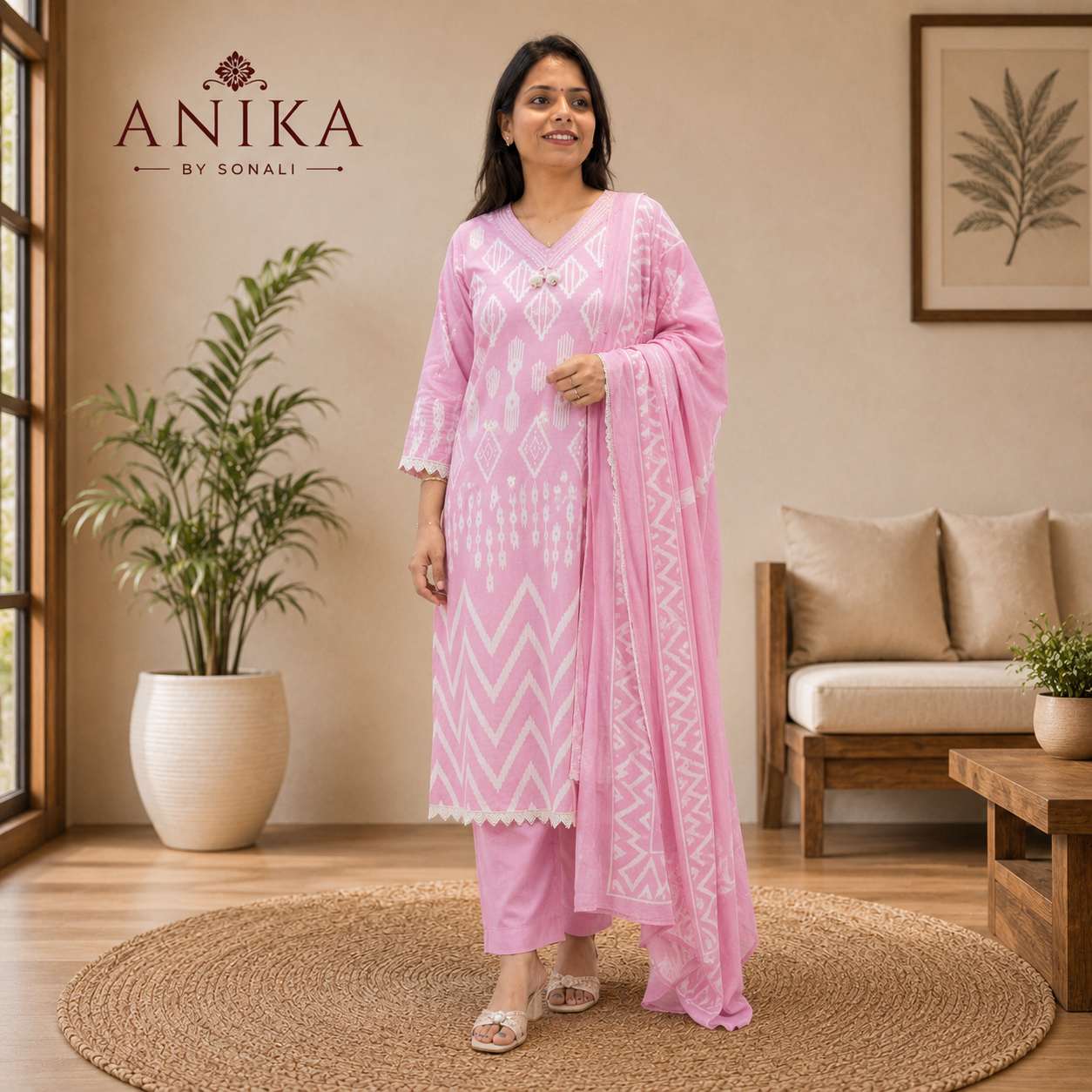 Premium Cotton Ikat Kurta Set
