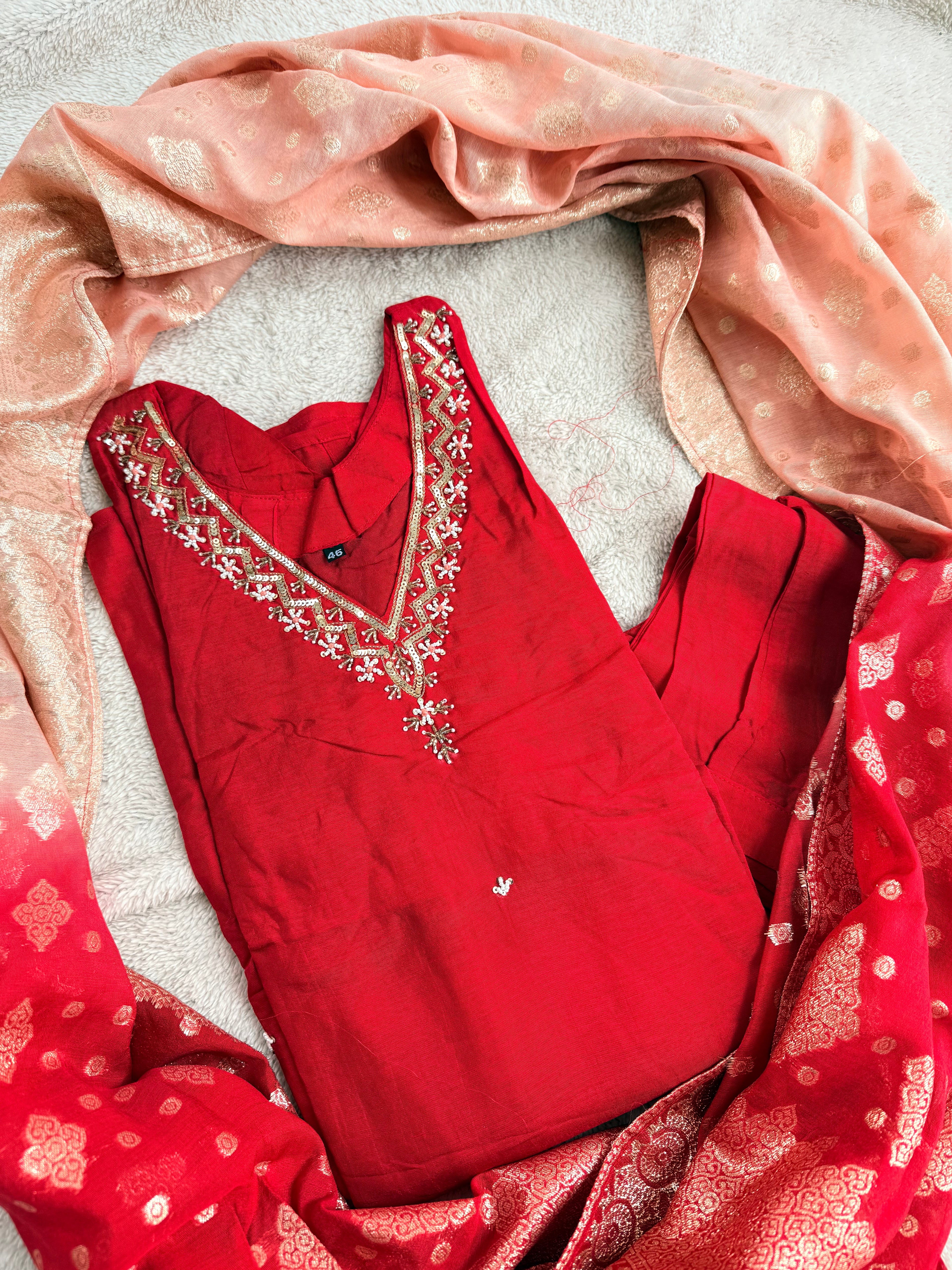 Dola Silk with handwork Kurta Set
