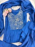 Mal Chanderi Kurta Set With Handwork
